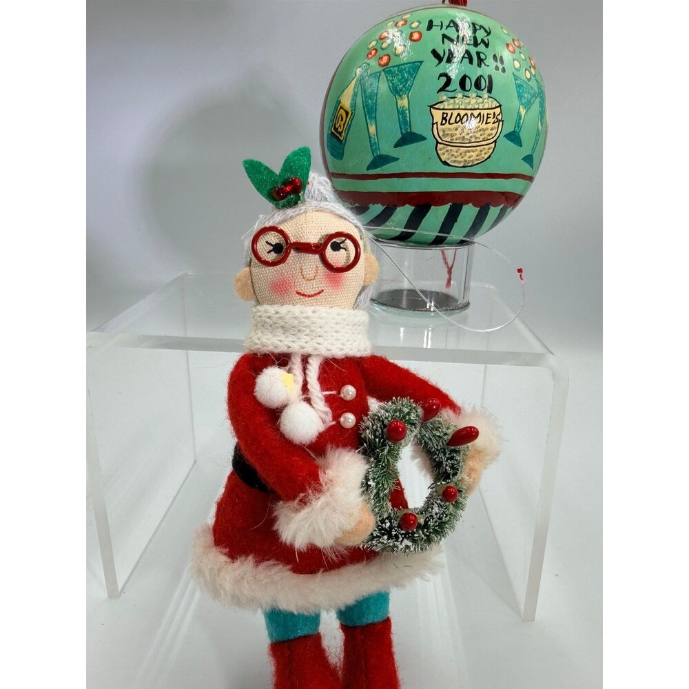 Artist Michael Storrings New Year 2001 Bloomie's Ornament  + Bonus Mrs. Claus